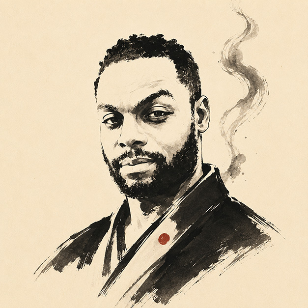 Ink portrait of Gradi Kayamba, ArtivicoLab mascot
